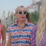 Marysol’s blue and red printed top and skirt on The Real Housewives of Miami