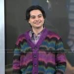 Max Burkholder’s purple striped mohair cardigan on Today