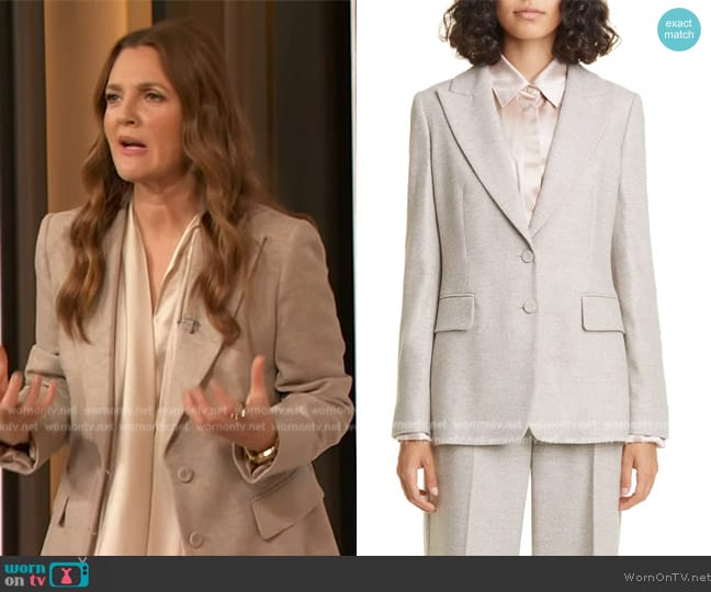 Max Mara Abaco Virgin Wool & Cashmere Jacket worn by Drew Barrymore on The Drew Barrymore Show