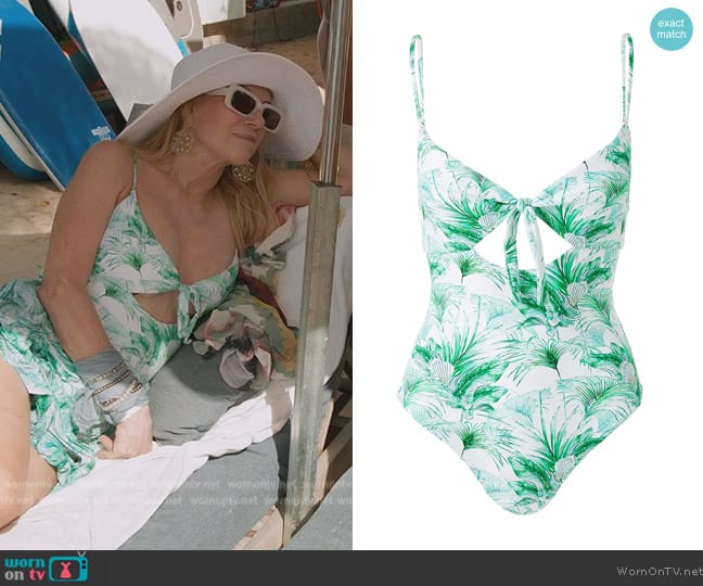 Melissa Odabash Amalfi Palm Swimsuit worn by Ramona Singer on The Real Housewives Ultimate Girls Trip