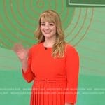 Melissa Rauch’s red belted pleated dress on Today