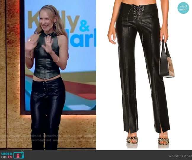 Miaou Element Lace Up Pant worn by Juno Temple on Live with Kelly and Mark