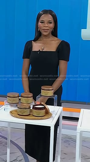 Dr. Michelle Henry’s black square neck dress and pumps on Today