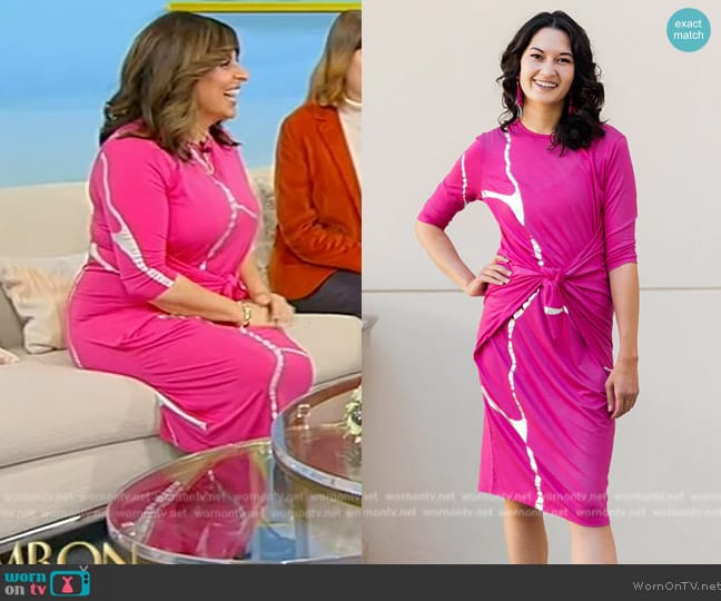 WornOnTV: Aleeza Ben Shalom’s pink tie dye tie waist dress on Tamron ...