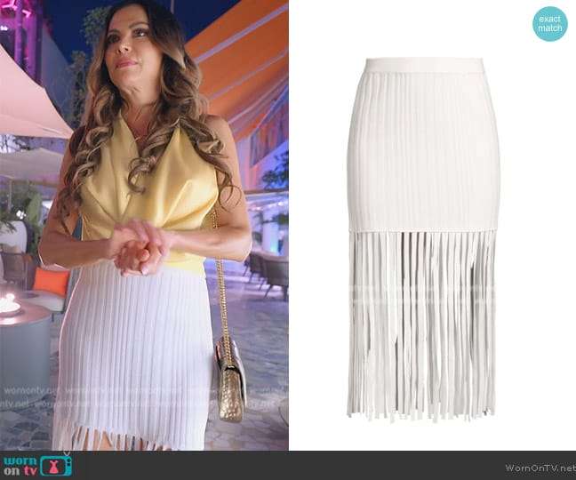 Milly Rib Knit Fringe Midi Skirt worn by Adriana de Moura (Adriana de Moura) on The Real Housewives of Miami