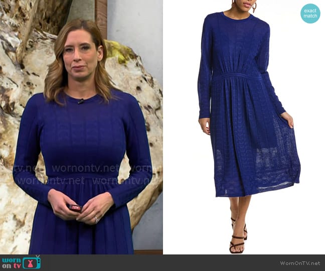 M Missoni Wool-Blend Midi Dress worn by Stephanie Abrams on CBS Mornings