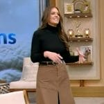 Monica Mangin’s brown corduroy skirt on Live with Kelly and Mark