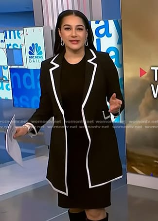 Morgan’s black contrast trim blazer on NBC News Daily