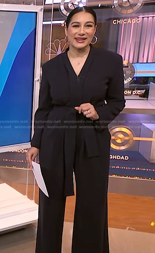 Morgan’s black belted jumpsuit on NBC News Daily