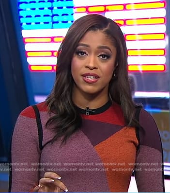 Morgan Norwood's colorblock knit dress on Good Morning America