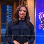 Morgan Norwood’s navy patch pocket top on Good Morning America