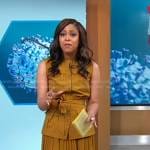 Morgan Norwood’s yellow utility top and pleated skirt on Good Morning America