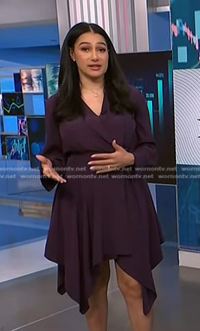 Morgan’s purple handkerchief hem dress on NBC News Daily