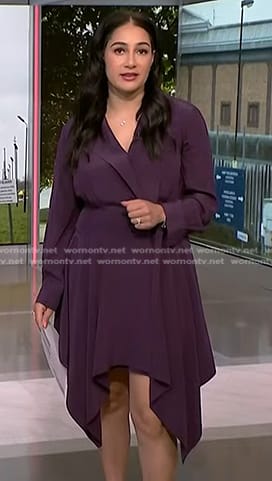 Morgan's purple handkerchief hem dress on NBC News Daily