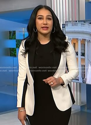 Morgan’s white contrast blazer by NBC News Daily