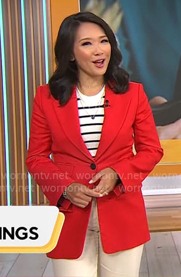 Nancy Chen’s red blazer on CBS Mornings