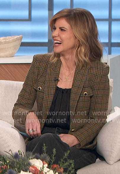 Natalie’s olive checked jacket on The Talk