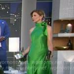 Natalie’s green silk midi dress on The Talk