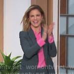 Natalie’s grey suit and pink blouse on The Talk