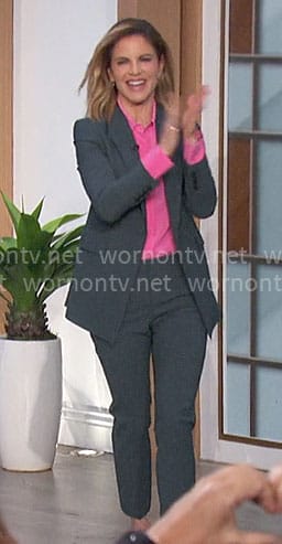 Natalie's grey suit and pink blouse on The Talk