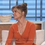 Natalie’s orange wrap sweater dress on The Talk