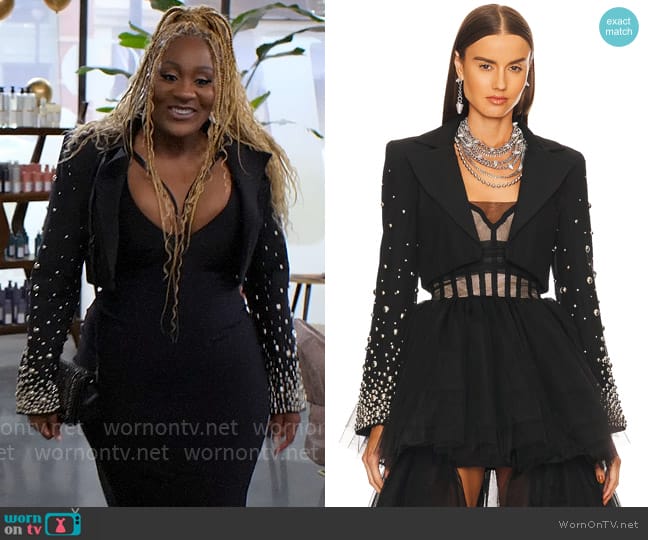 NBD Rhea Blazer worn by Daniella King (Mignon) on Tyler Perrys Sistas