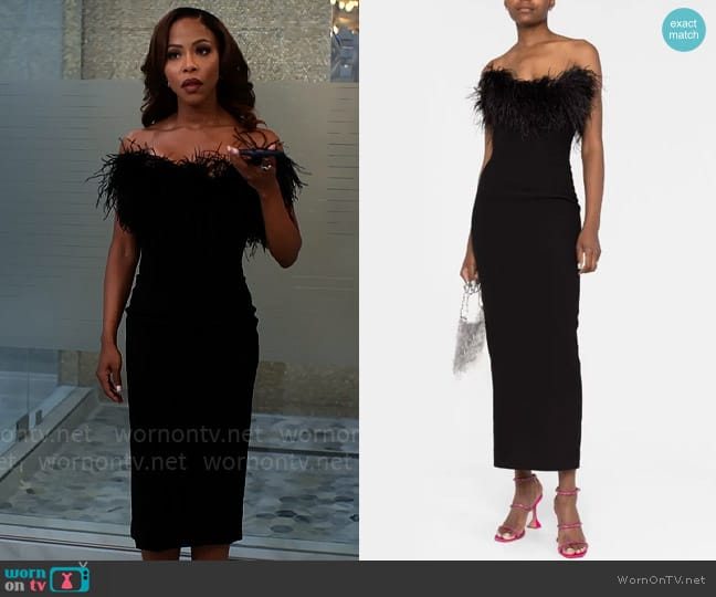 Wornontv Andis Black Feather Dress On Tyler Perrys Sistas Kj Smith Clothes And Wardrobe