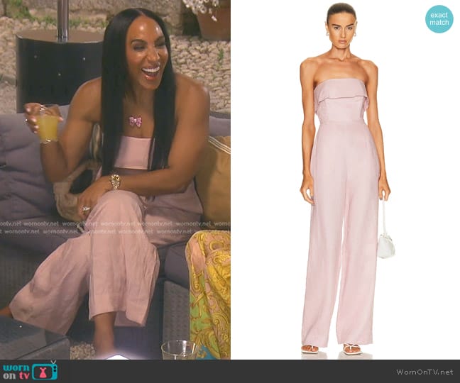 Nicholas Chesa Banded Corset Jumpsuit worn by Annemarie Wiley on The Real Housewives of Beverly Hills