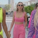 Nicole’s pink crop top and belted pants on The Real Housewives of Miami