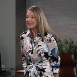 Nina's floral tie waist shirtdress on General Hospital