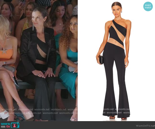 Norma Kamali Snake Mesh Fishtail Jumpsuit worn by Julia Lemigova (Julia Lemigova) on The Real Housewives of Miami