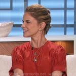 Natalie’s red puff sleeve top on The Talk