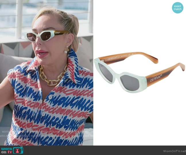 Off-White Memphis 54mm Butterfly Sunglasses worn by Marysol Patton (Marysol Patton) on The Real Housewives of Miami