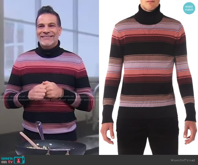 Parke & Ronen Turtle Neck Sweater worn by Angelo Sosa on Good Morning America