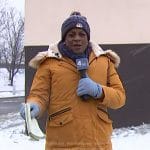 Pat Battle’s mustard hooded coat on NBC News Daily