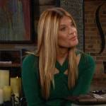 Phyllis’s green twist cutout midi dress on The Young and the Restless