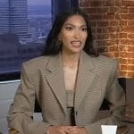 Pritika Swarup’s check blazer and mini dress on Access Hollywood