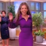 Sunny’s purple drape front dress on The View