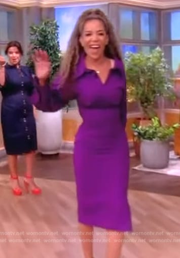 Sunny's purple drape front dress on The View