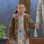 Rachel’s animal print dress and leopard jacket on Days of our Lives