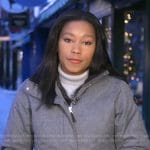 Rashel’s grey down jacket on Good Morning America