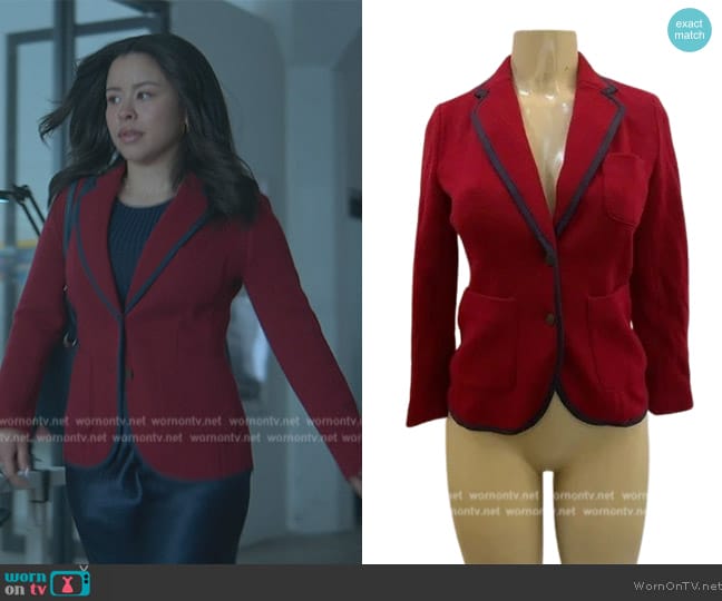 Rag and Bone Tipped Contrast Blazer worn by Mariana Foster (Cierra Ramirez) on Good Trouble