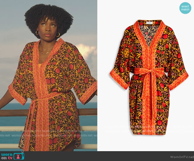 Rebecca Vallance Floral-print crepe tunic worn by Alexandra Hochenberg (Tamberla Perry) on Death and Other Details