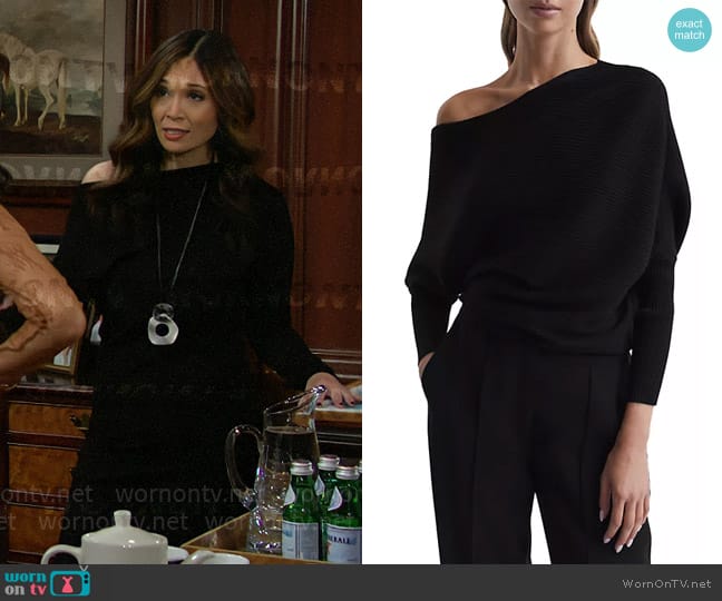 Reiss Lorna Sweater worn by Penelope Poppy Nozawa (Romy Park) on The Bold and the Beautiful