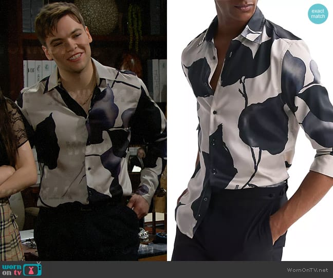 Reiss Riggins Shirt worn by R.J. Forrester (Joshua Hoffman) on The Bold and the Beautiful