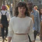 Riley’s white cropped sweatshirt on Good Trouble