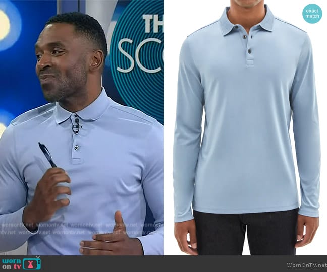 Robert Barakett Georgia Long Sleeve Polo worn by Justin Sylvester on Today