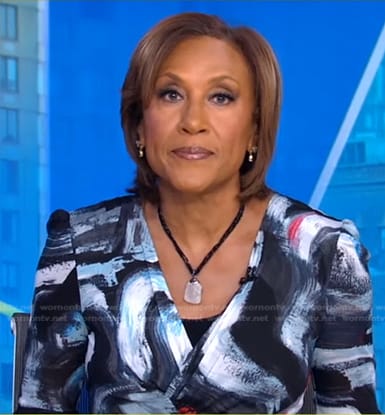 Robin’s brush stroke print top on Good Morning America