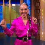 Robin Arzon’s fuchsia satin jumpsuit on Good Morning America