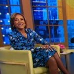 Robin’s black and blue print shirtdress on Good Morning America